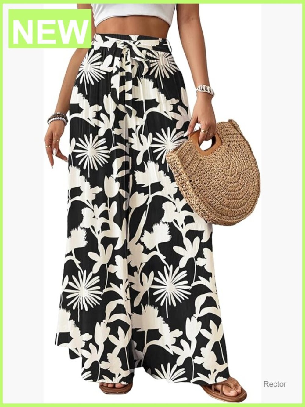 Wide Leg Flowy Palazzo Pants High Waisted Summer Trousers